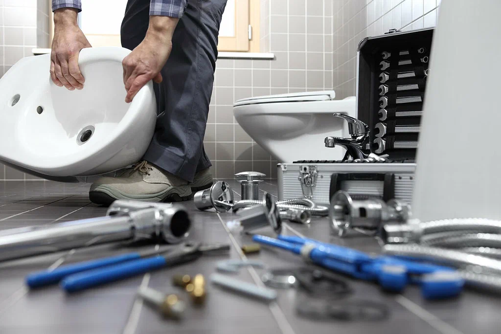 Plumbing tools prepared for a bathroom repair in Pembroke Pines